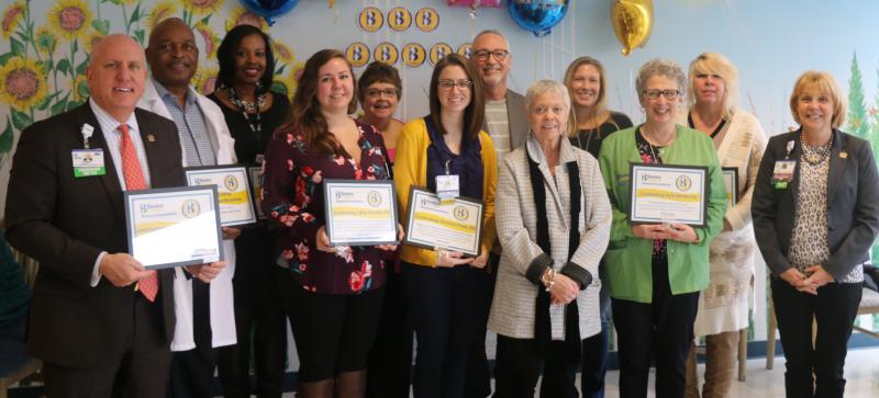 Celebrating excellent care at Beebe are (l-r) Thomas Protack, Dr. Mudiwa Munyikwa, Dr. Karen McGibbon, Libby Rendall, Catherine Walls, Melissa Floyd, Eric Cohen, Sally Cohen, Amanda Rogers, Jody Barbarulo, Cathy Bugieda and Judy Aliquo. SUBMITTED PHOTO